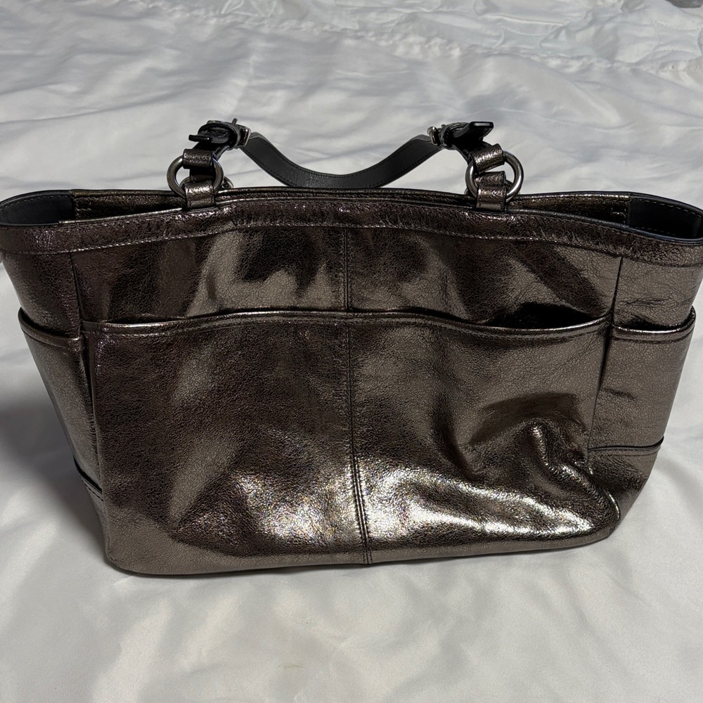 Coach Shimmering Metallic Tote - Picture 3 of 8